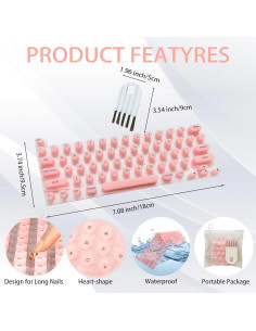 Cubierta de Teclado Silicona BEIOZGLONG para Uñas Largas - Negro Corazón 2