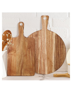 Juego de 2 Tablas de Cortar de Madera de Acacia Hsei 40.64x30.48cm