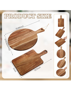 Juego de 2 Tablas de Cortar de Madera de Acacia Hsei 40.64x30.48cm 2
