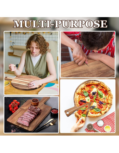 Juego de 2 Tablas de Cortar de Madera de Acacia Hsei 40.64x30.48cm