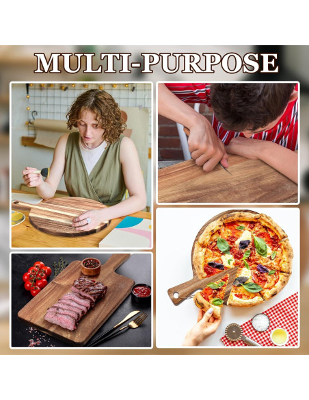 Juego de 2 Tablas de Cortar de Madera de Acacia Hsei 40.64x30.48cm