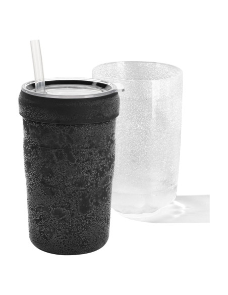 Taza de Café Helado UZG 16oz Doble Pared Aislada Negra