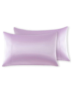 Funda de Almohada de Satén MEILA Estándar 2 Piezas Púrpura