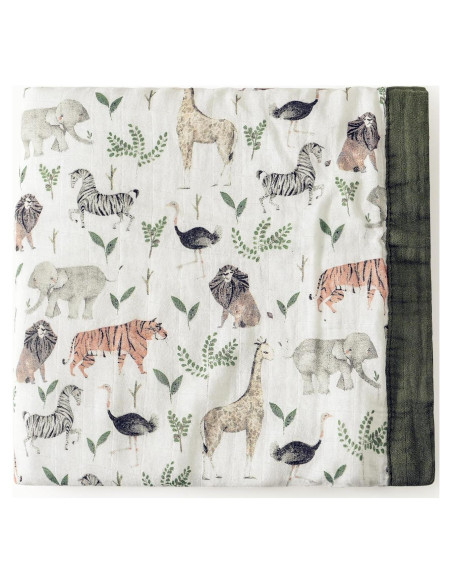 Manta de Muselina Little Jump 120x120 cm Jungla-2 Suave