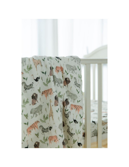Manta de Muselina Little Jump 120x120 cm Jungla-2 Suave