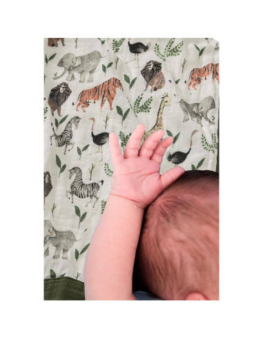 Manta de Muselina Little Jump 120x120 cm Jungla-2 Suave