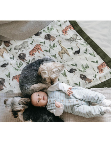 Manta de Muselina Little Jump 120x120 cm Jungla-2 Suave