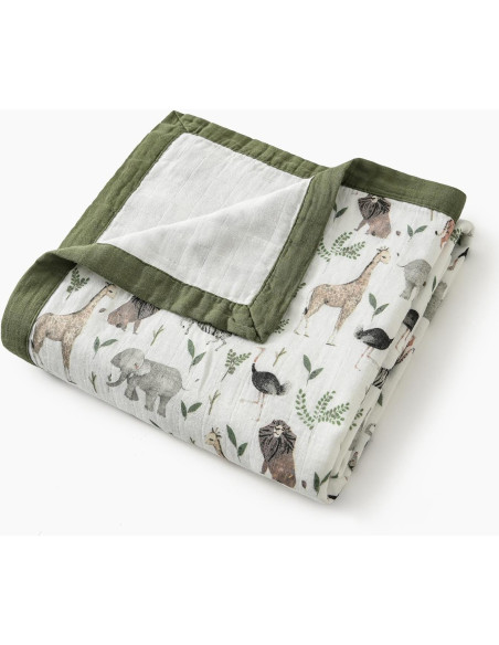 Manta de Muselina Little Jump 120x120 cm Jungla-2 Suave