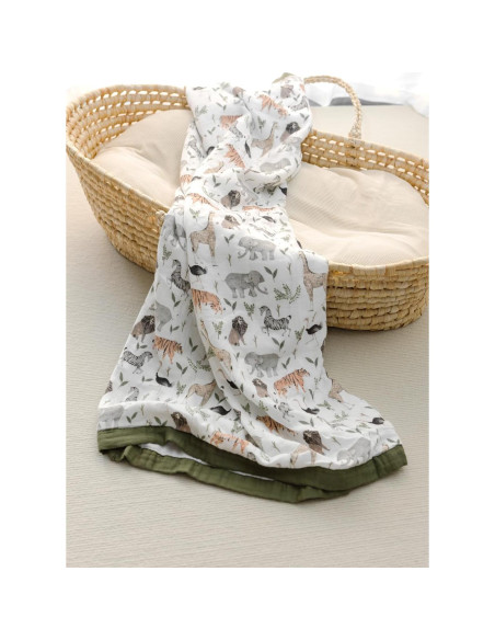 Manta de Muselina Little Jump 120x120 cm Jungla-2 Suave