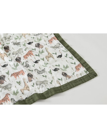 Manta de Muselina Little Jump 120x120 cm Jungla-2 Suave