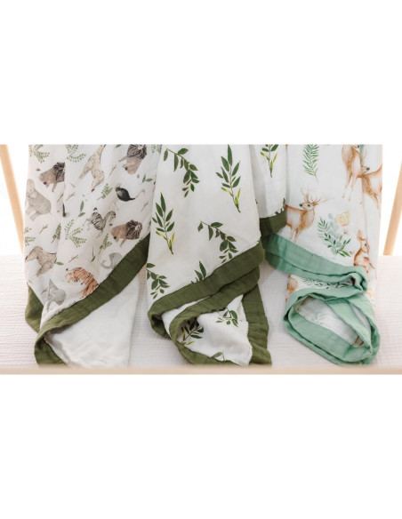 Manta de Muselina Little Jump 120x120 cm Jungla-2 Suave