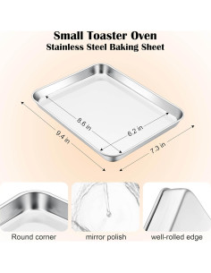 Bandeja para Horno Mini E-far 23.9x18.5 cm Acero Inoxidable 2