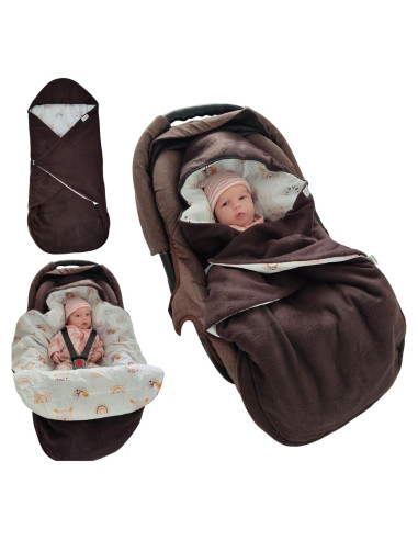 Manta para Asiento de Coche Bebé Swaddyl 80x100cm Beige