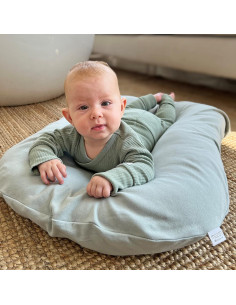 Cubierta para Lounger Bebé MOZAH - Algodón Orgánico Gris 78x60cm 2