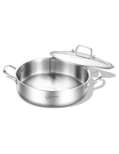 Sartén de Acero Inoxidable 3QT LOLYKITCH con Tapa 26CM