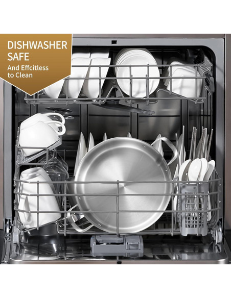 Sartén de Acero Inoxidable 3QT LOLYKITCH con Tapa 26CM