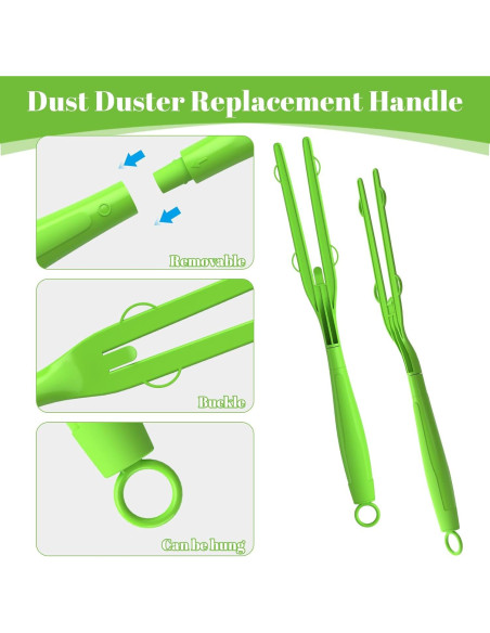 Paquete de 3 Mangos de Repuesto LYASILGC para Plumero Verde