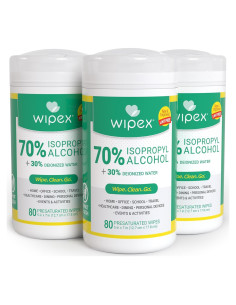 Toallitas de Alcohol Isopropílico 70% Wipex - 240 Toallitas
