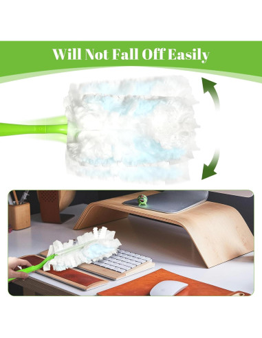 Paquete de 3 Mangos de Repuesto LYASILGC para Plumero Verde