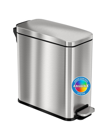 Basurero de Baño iTouchless 11.4L Acero Inoxidable con Tapa