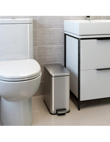Basurero de Baño iTouchless 11.4L Acero Inoxidable con Tapa