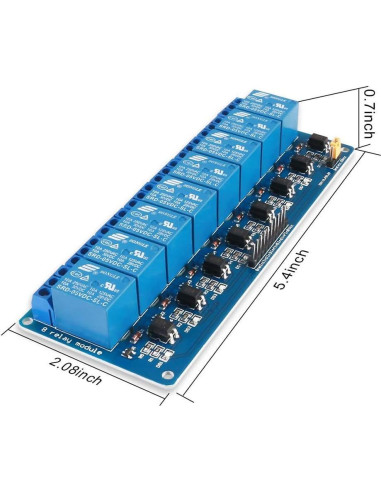 Módulo de Relé de 8 Canales Lystin DC 5V 10A para Microcontroladores