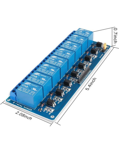 Módulo de Relé de 8 Canales Lystin DC 5V 10A para Microcontroladores