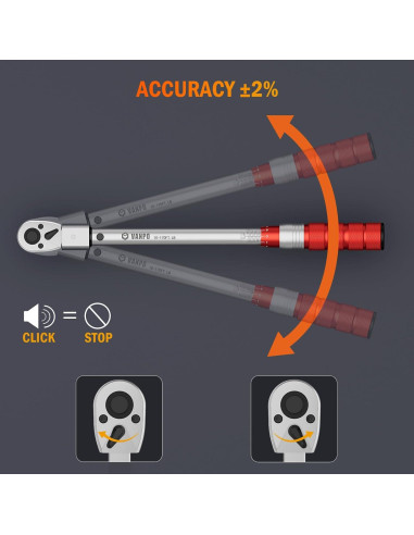 Llave de Torque Ajustable VANPO 1/2 Pulgada 13.6-230.5 Nm