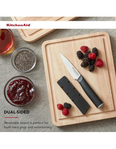 Tabla de Cortar KitchenAid Clásica Madera de Caucho 25.4x20.6cm