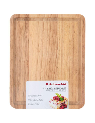 Tabla de Cortar KitchenAid Clásica Madera de Caucho 25.4x20.6cm