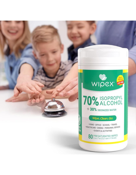 Toallitas de Alcohol Isopropílico 70% Wipex - 240 Toallitas