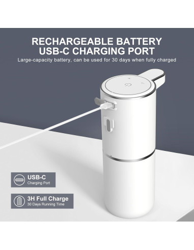 Dispensador Automático de Jabón Espumoso GuDoQi 380ml USB-C