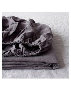 Sábana Ajustable Lino Simple&Opulence Individual 99x193cm Gris