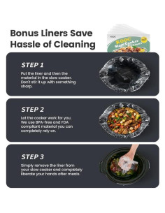 Olla de Cocción Lenta KOOC 4qt Cerámica Apta Lavavajillas Gris 2