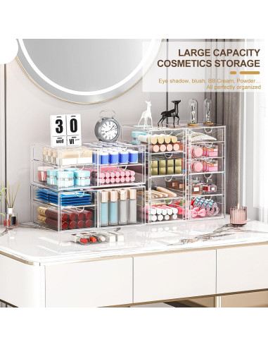 Organizador de Maquillaje Caktraie 16 Cajones Acrílico Transparente