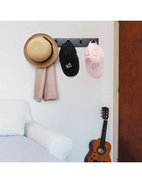 Perchero de pared WEBI negro 5 ganchos 43.66 cm bambú