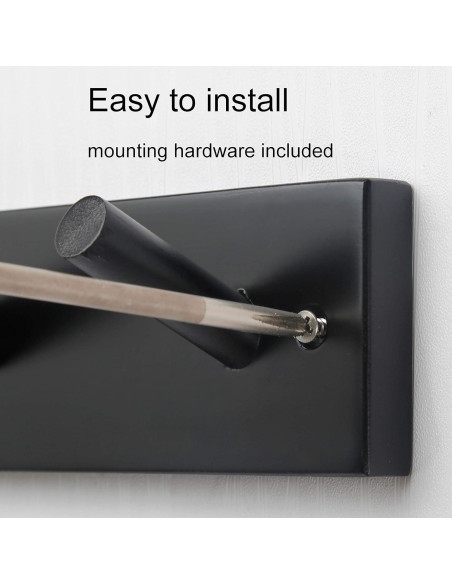 Perchero de pared WEBI negro 5 ganchos 43.66 cm bambú