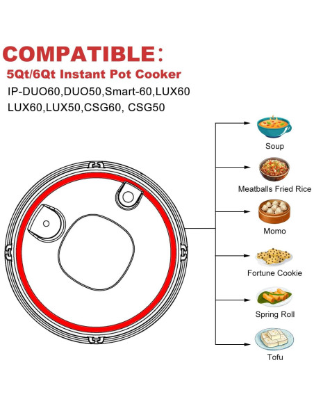 Anillo de Sellado de Silicona HAOERMEI 6qt para Ollas Instantáneas