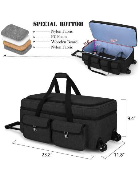 Bolsa de Transporte Rodante Yarwo para Cricut y Silhouette 59x30x24cm