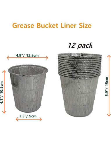 Cubeta de Grasa Firsgrill 14cm con 12 Forros para Parrilla
