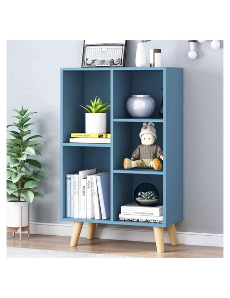 Estantería Abierta IOTXY de Madera Azul Brillante 3 Niveles