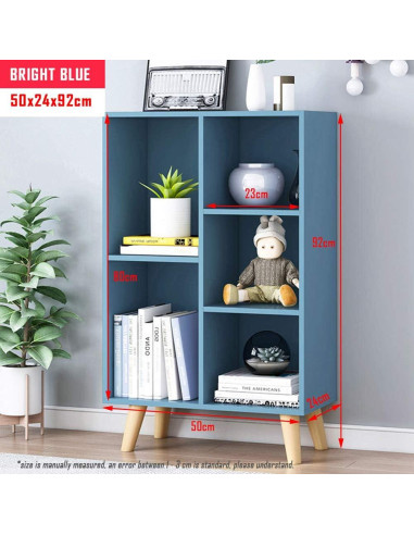 Estantería Abierta IOTXY de Madera Azul Brillante 3 Niveles