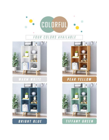 Estantería Abierta IOTXY de Madera Azul Brillante 3 Niveles