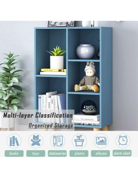 Estantería Abierta IOTXY de Madera Azul Brillante 3 Niveles