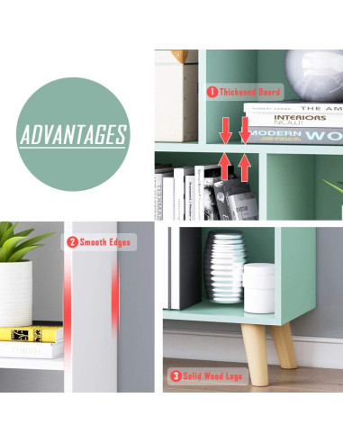 Estantería Abierta IOTXY de Madera Azul Brillante 3 Niveles