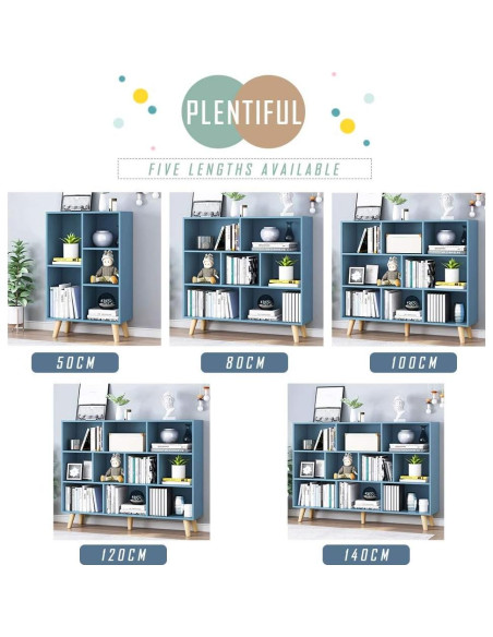 Estantería Abierta IOTXY de Madera Azul Brillante 3 Niveles