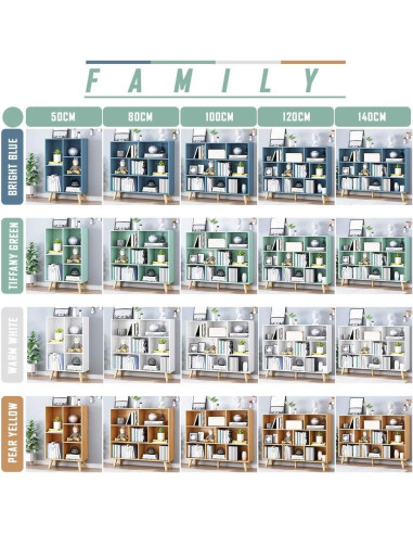 Estantería Abierta IOTXY de Madera Azul Brillante 3 Niveles