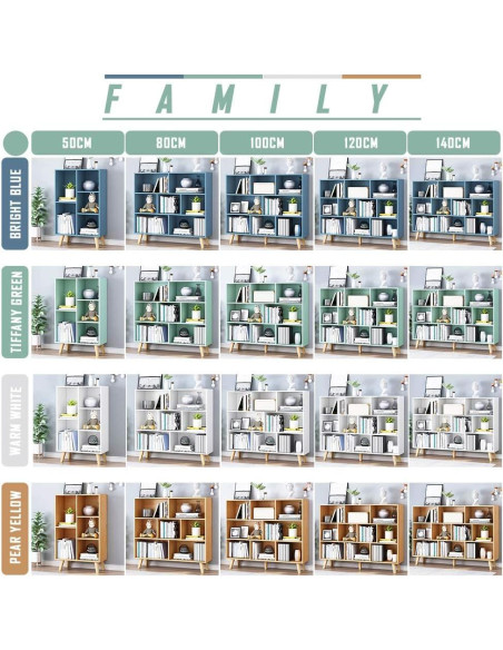 Estantería Abierta IOTXY de Madera Azul Brillante 3 Niveles