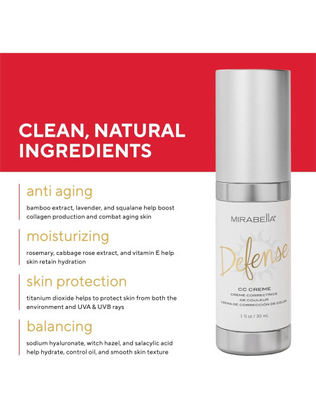Crema CC Defensa Mirabella Oscuro 29.57 ml con SPF 20