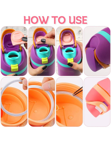 4 Tapones de Repuesto y Anillos Owala FreeSip 16-40oz Silicona